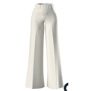 Wide-Leg High-Waist Trousers in Cream